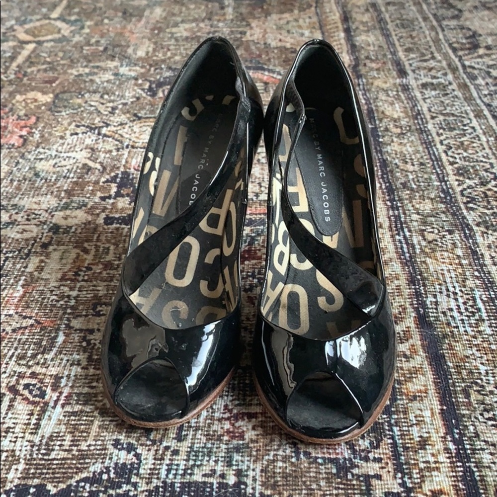Marc by Marc Jacobs Patent Peep Toe Heels